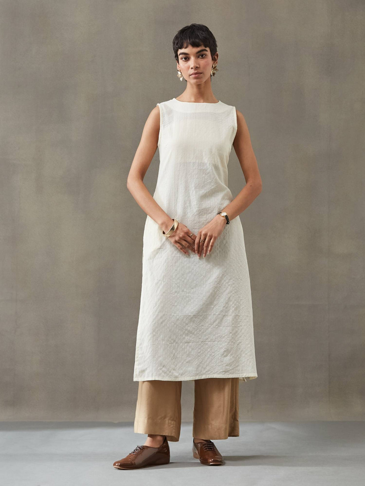 Women Cotton Thread Work Straight Kurt | KDG - view 44