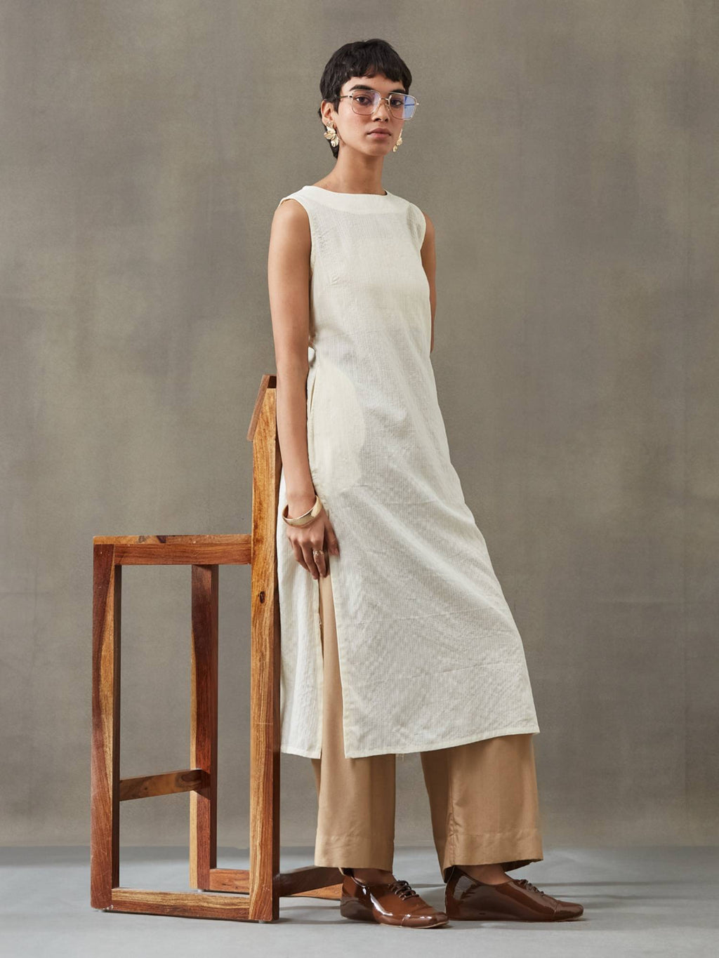 Women Cotton Thread Work Straight Kurt | KDG - view 50