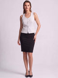 Womens Grey Stripes Sleeveless Crop Top | CT61 - view 1