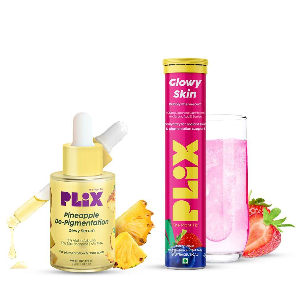 Glutathione Skin Glow 15 Effervescent Tablets And Pineapple Serum Combo | PL1 - view 1