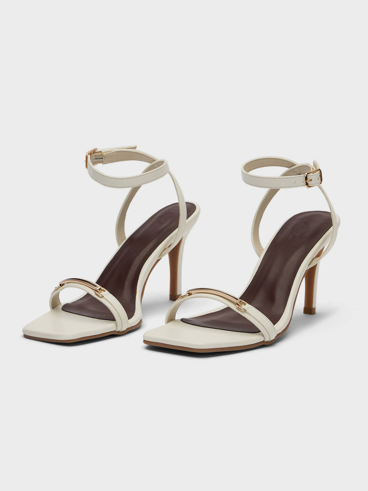 Brown Square Toe Metal Detail Stiletto Heels for Women | H78 - view 13