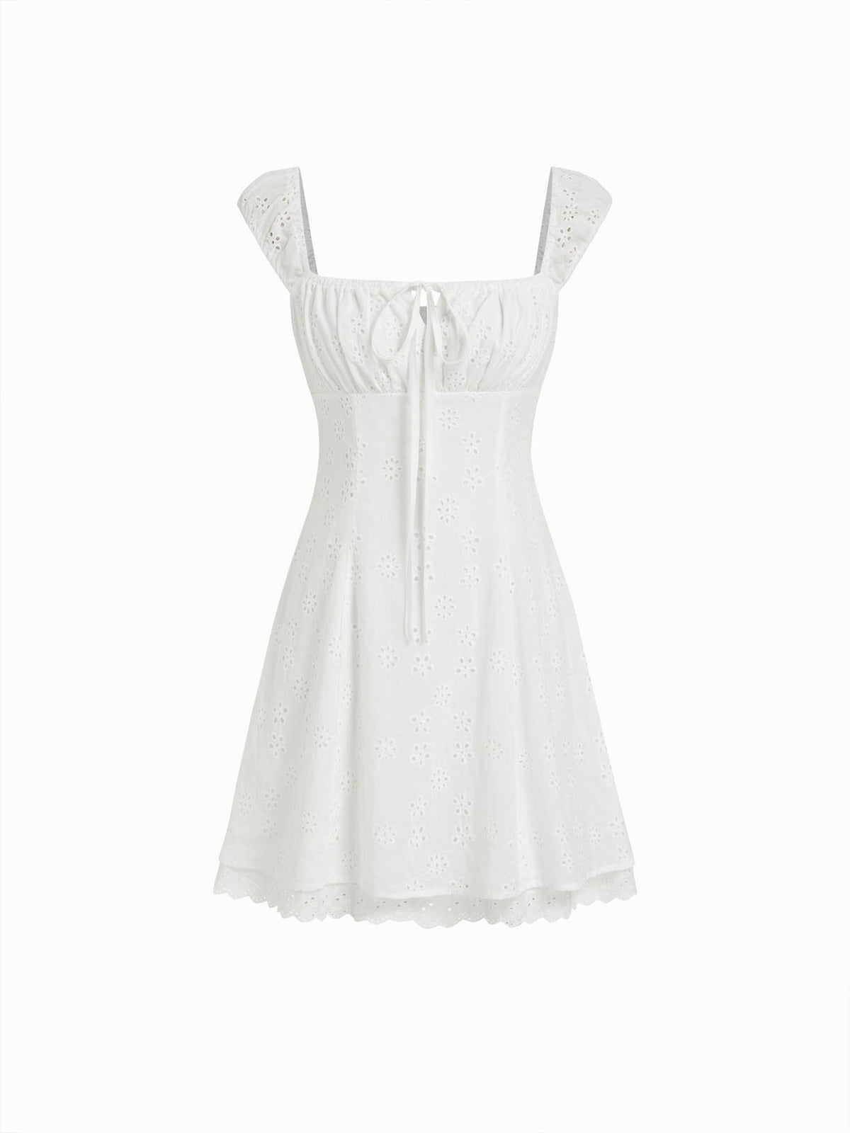 Square Neck Floral Knotted Mini Dress | D56 - view 11
