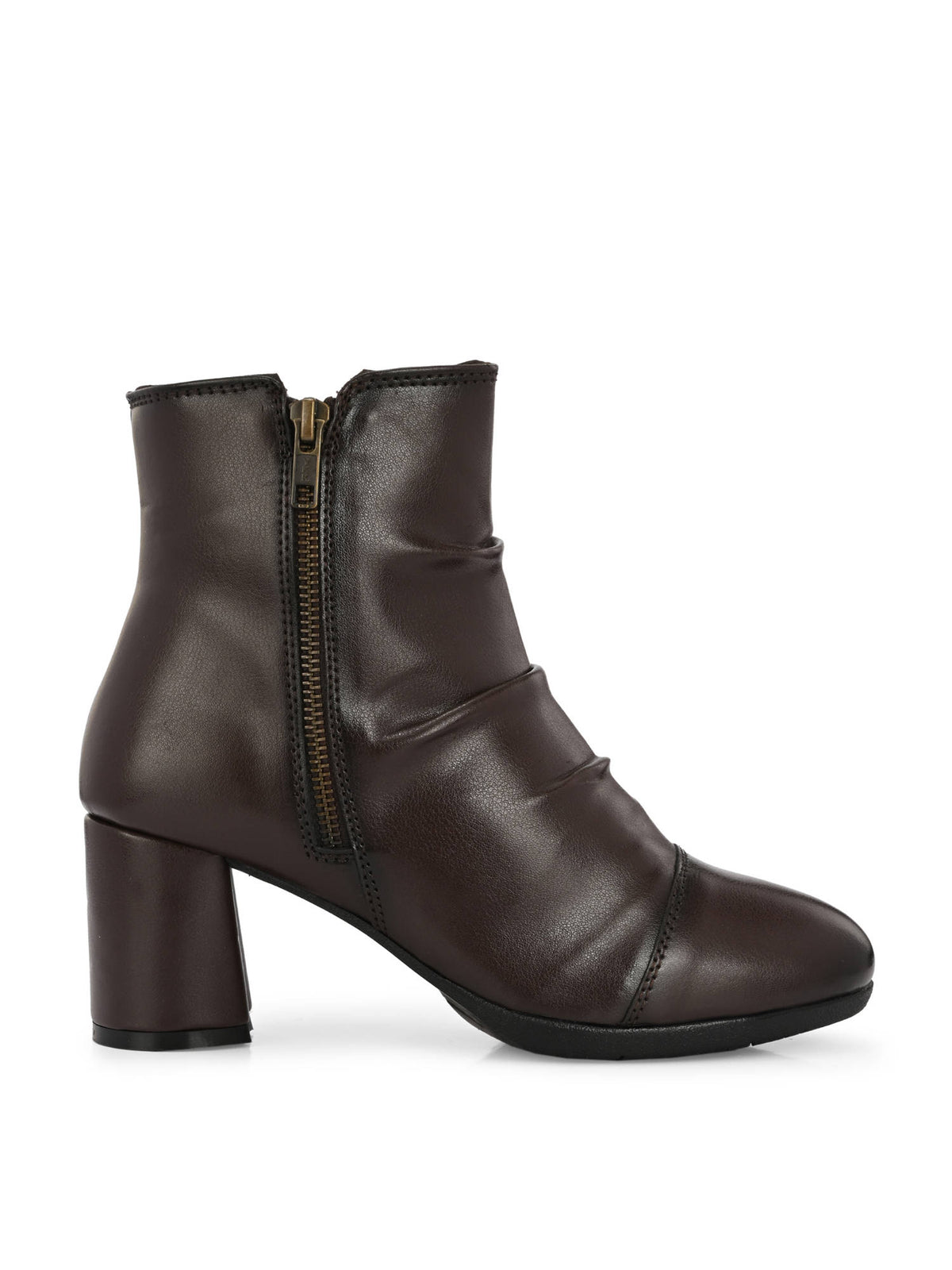 Brown Mid Knee High Western Casual Boots | BT61 - view 2