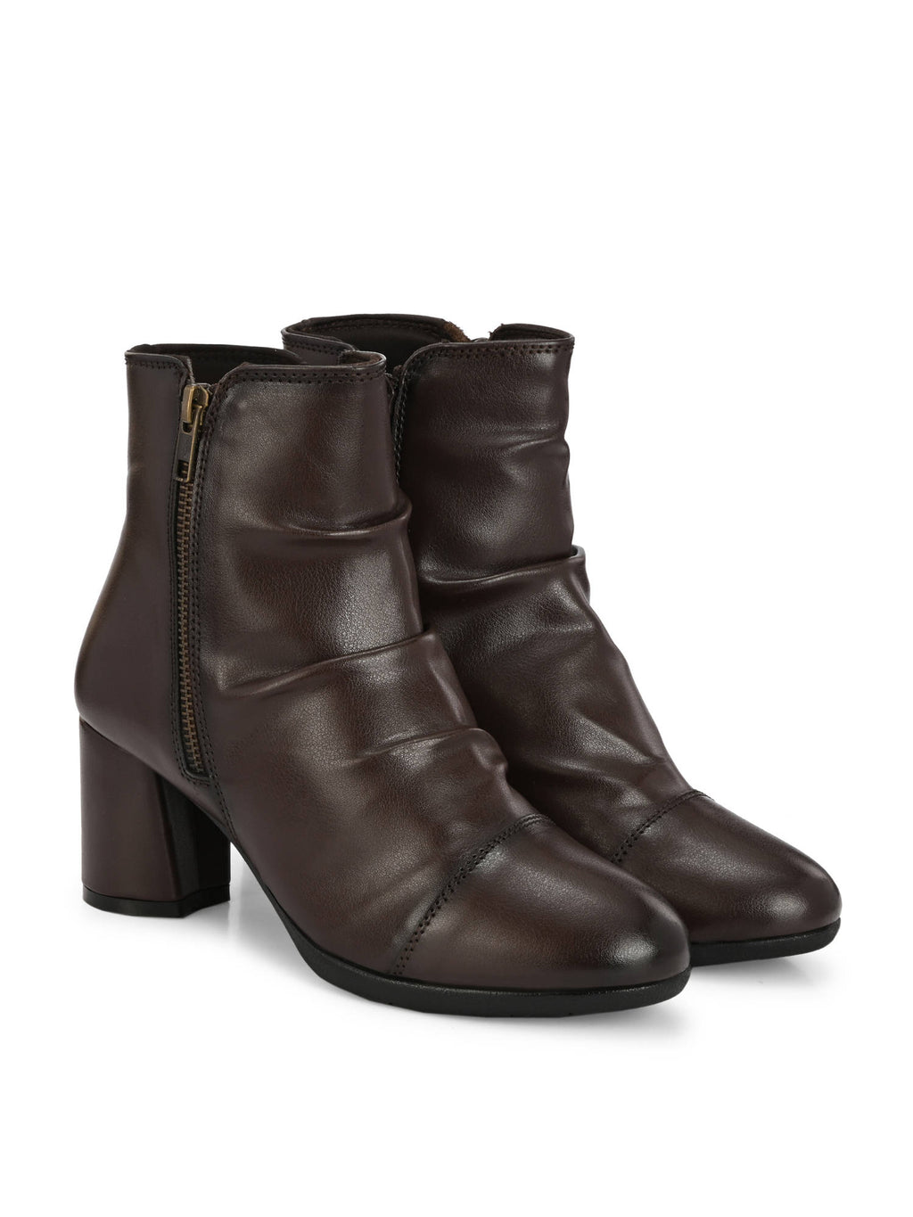Brown Mid Knee High Western Casual Boots | BT61 - view 8