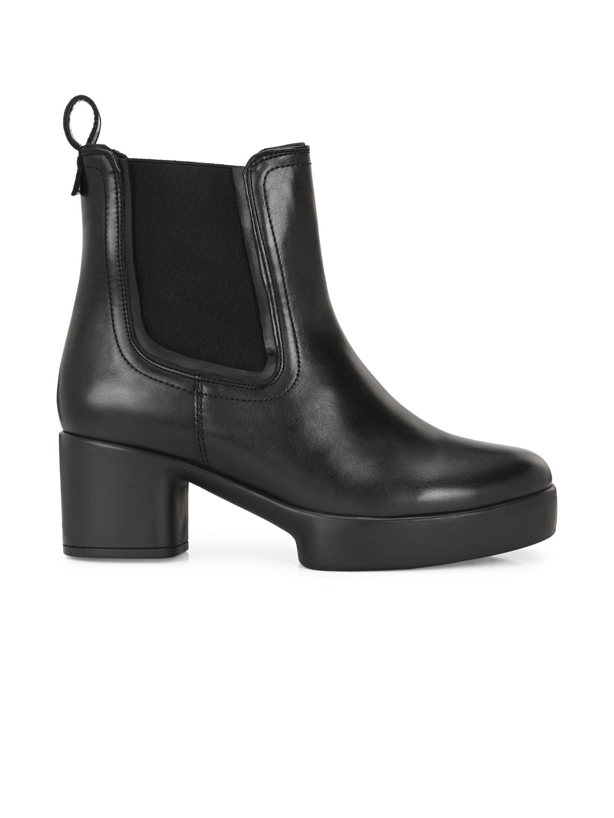 Black Vegan Leather Mid Heel Chelsea Boots | BT61 - view 2
