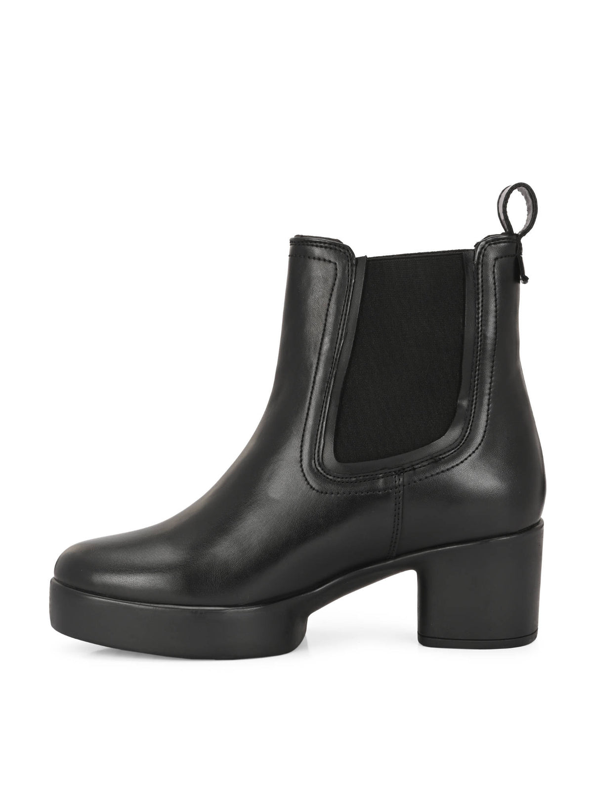 Black Vegan Leather Mid Heel Chelsea Boots | BT61 - view 4