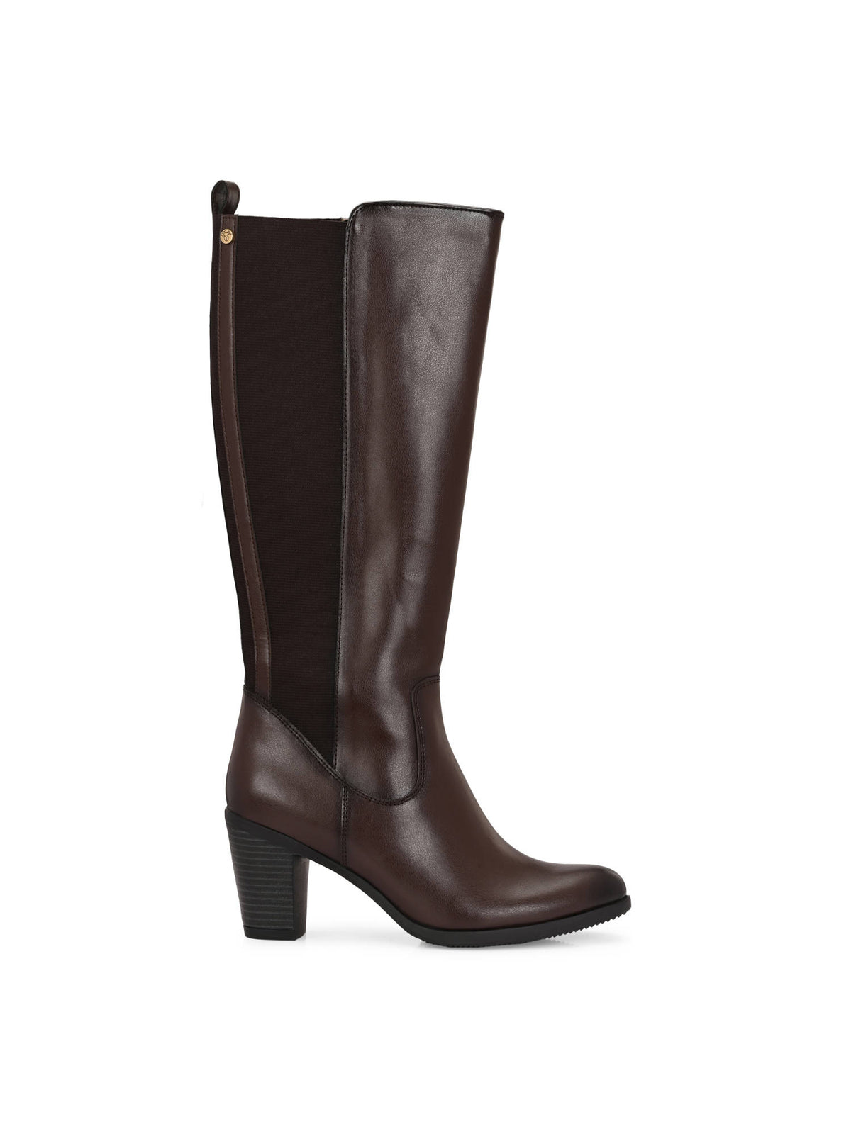 Brown Vegan Leather High Heel Knee High Casual Boots | BT61 - view 2