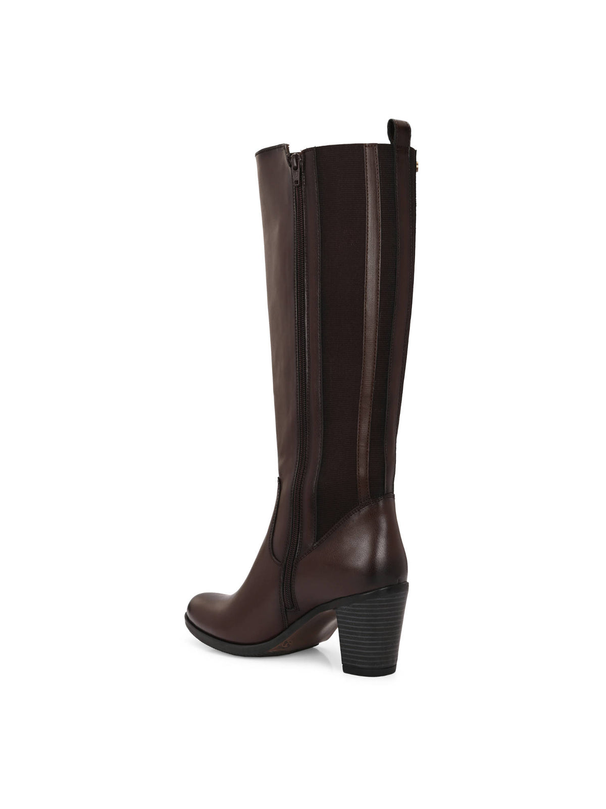 Brown Vegan Leather High Heel Knee High Casual Boots | BT61 - view 3