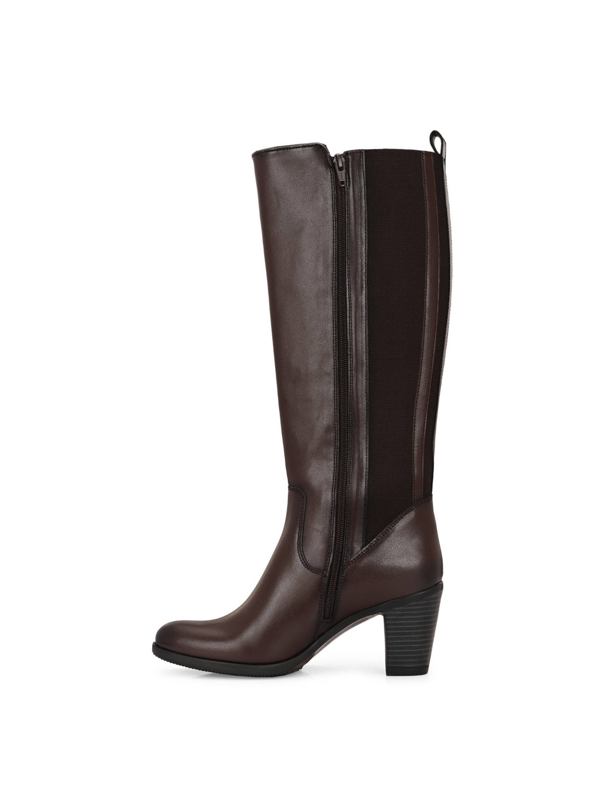Brown Vegan Leather High Heel Knee High Casual Boots | BT61 - view 4