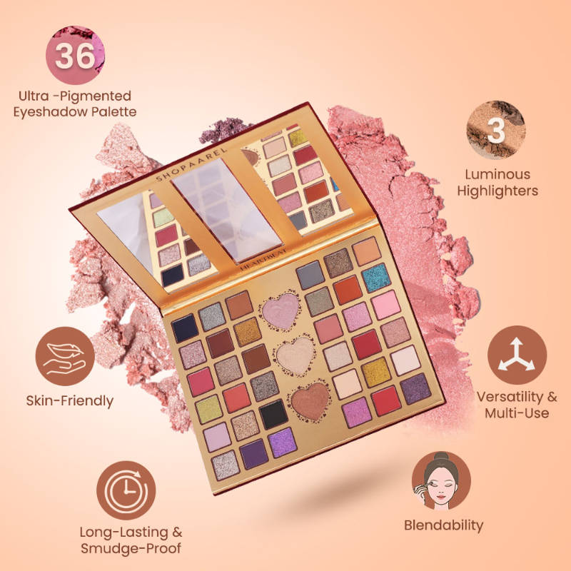 Heartbeat Eyeshadow & Highlighter Palette, Blendable, Zero Fallout, Perfect Shade | E20 - view 2