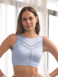 Medium Impact Quicky Dry Padded Sports Bra with Racerback and Mesh Detailing | sb09 - view 1