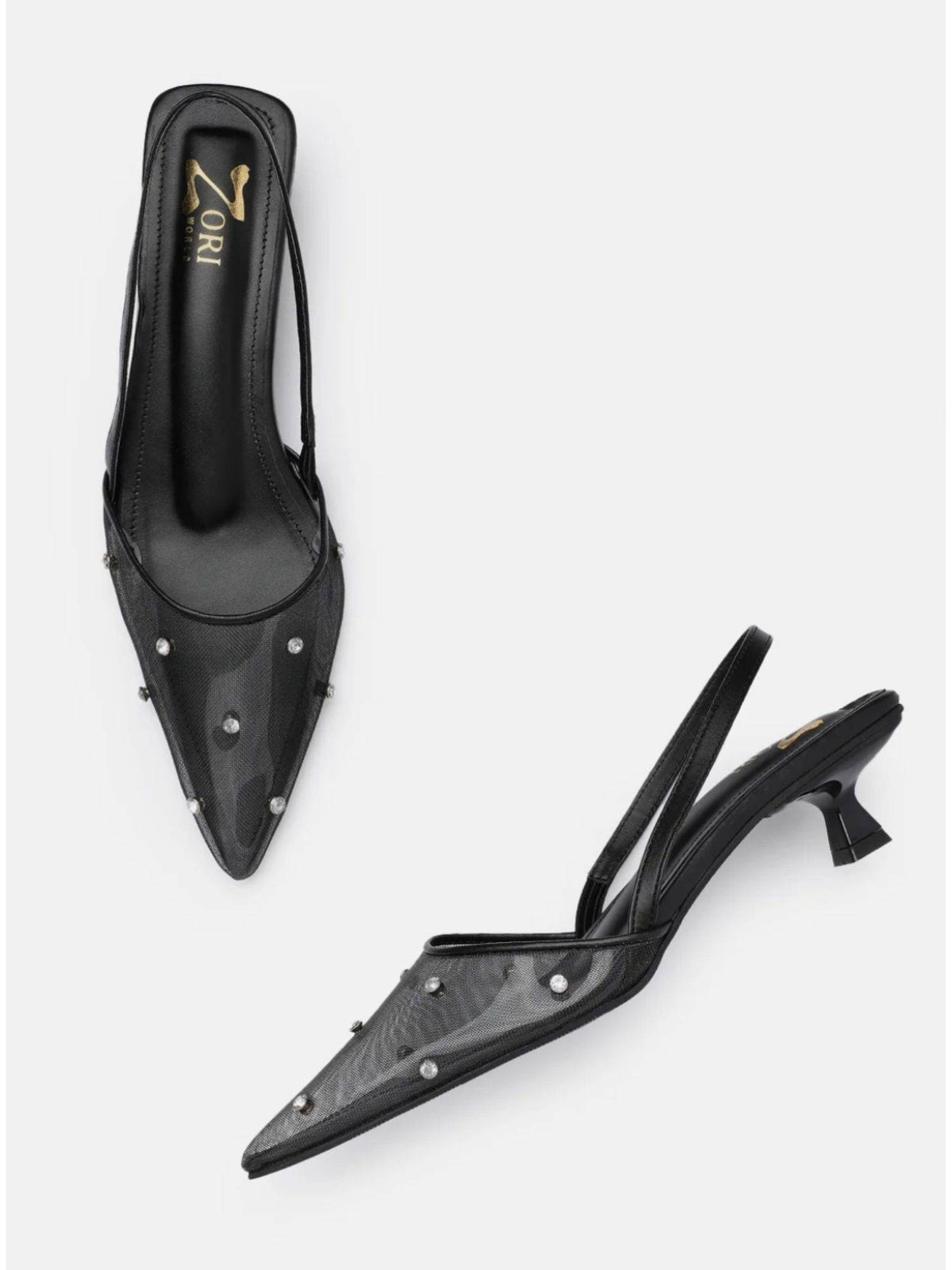 Women Black CAPPICCINO Kitten Heels | H78 - view 2