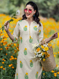 Libas Off white Printed Cotton Straight Kurta Set