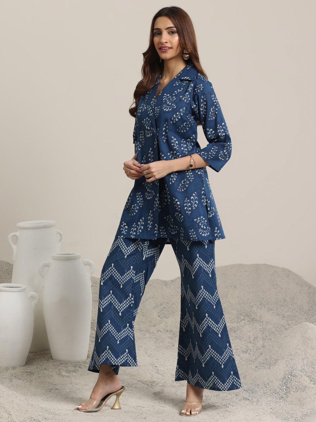 Libas Indigo Printed Cotton Co-Ord sets CO87