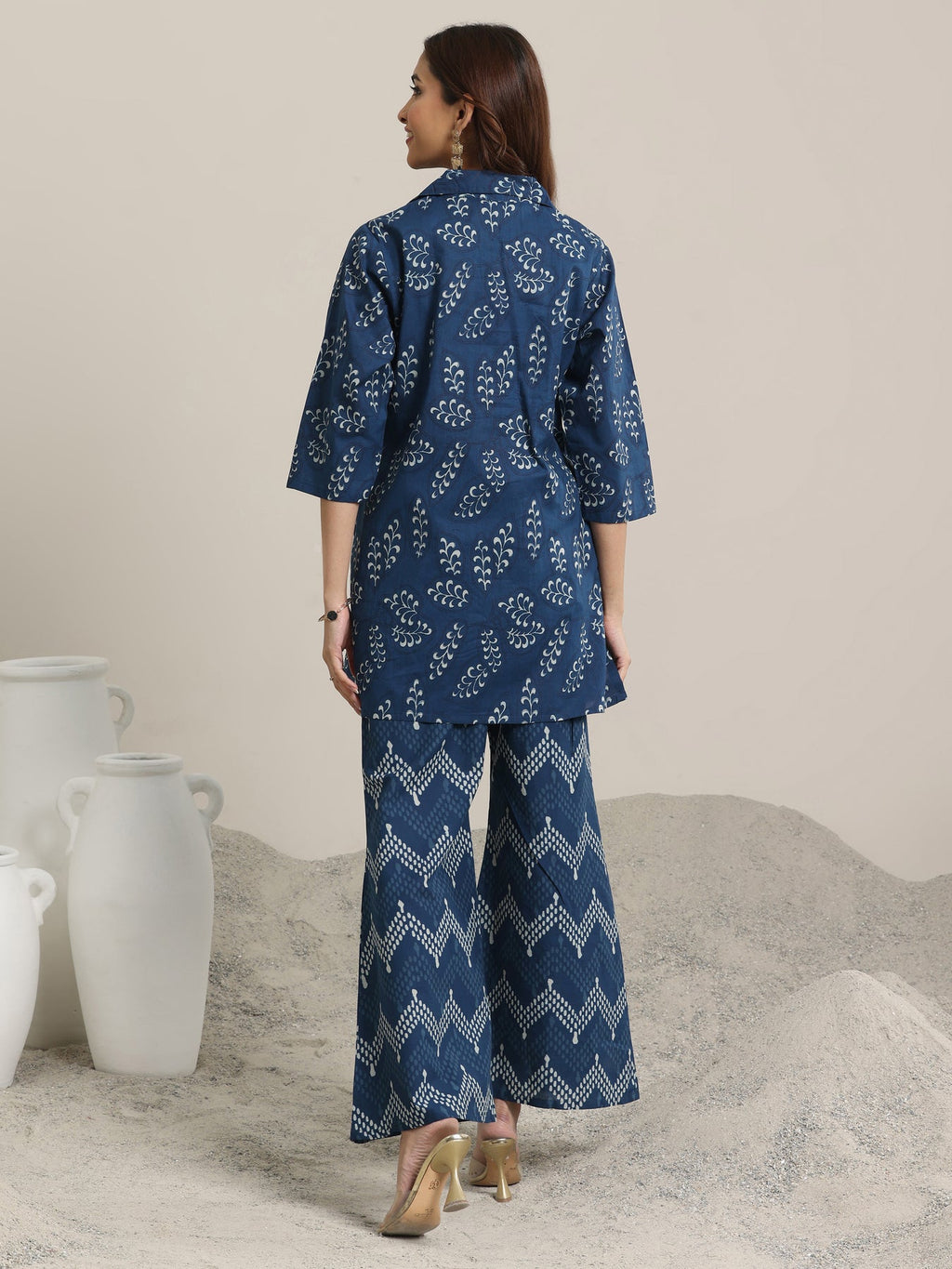 Libas Indigo Printed Cotton Co-Ord sets CO87