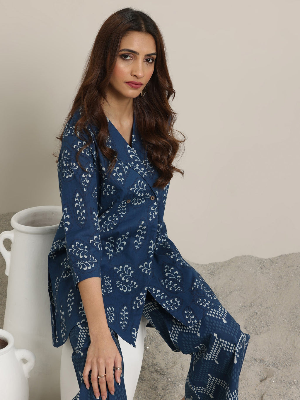 Libas Indigo Printed Cotton Co-Ord sets CO87