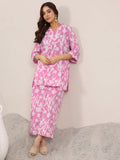 Libas Pink Printed Pure Cotton Co-Ord Sets CO87