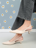 Cream Women Solid Mules | H78 - view 1
