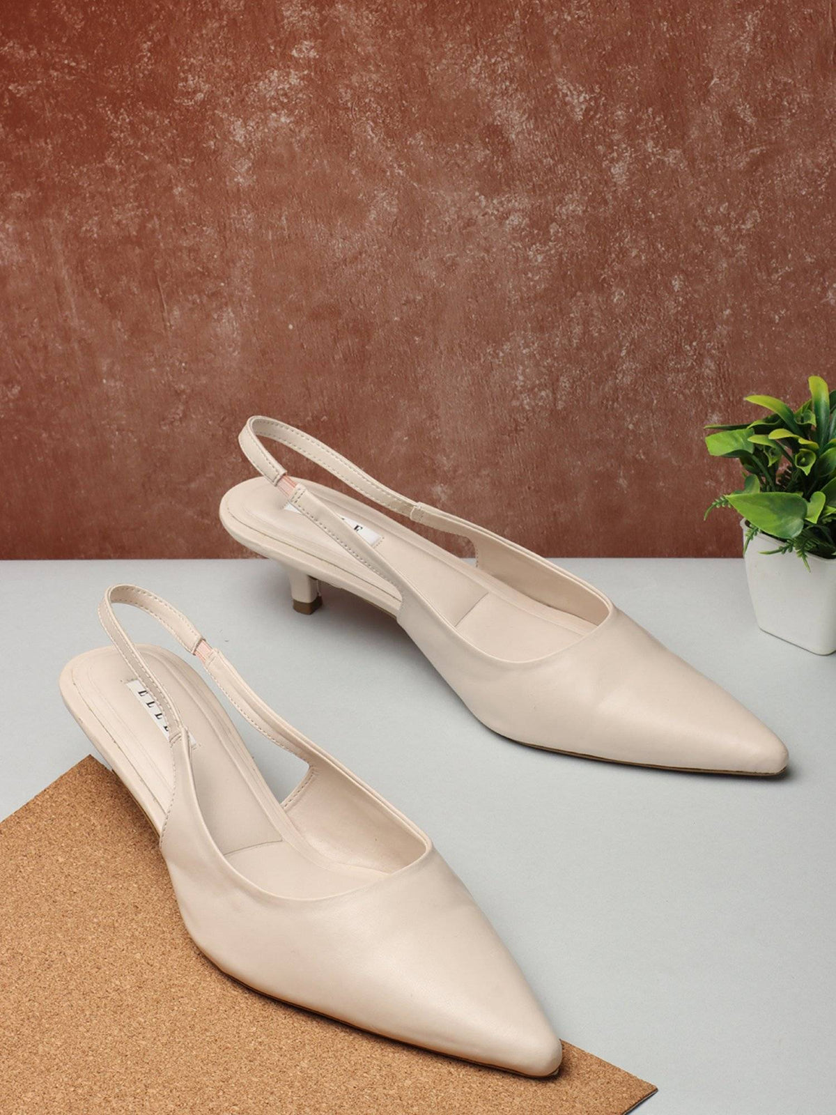 Cream Women Solid Mules | H78 - view 3