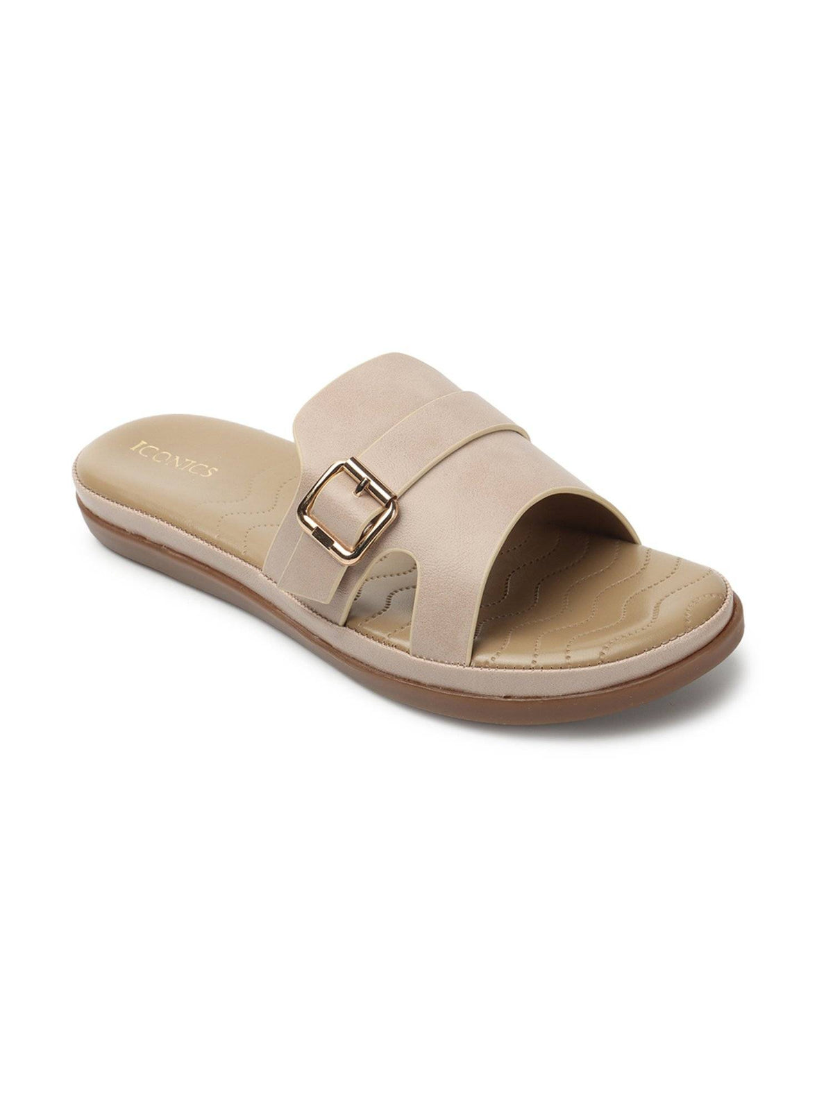 Women Beige Comfort Flat Sandals | SD89 - view 4