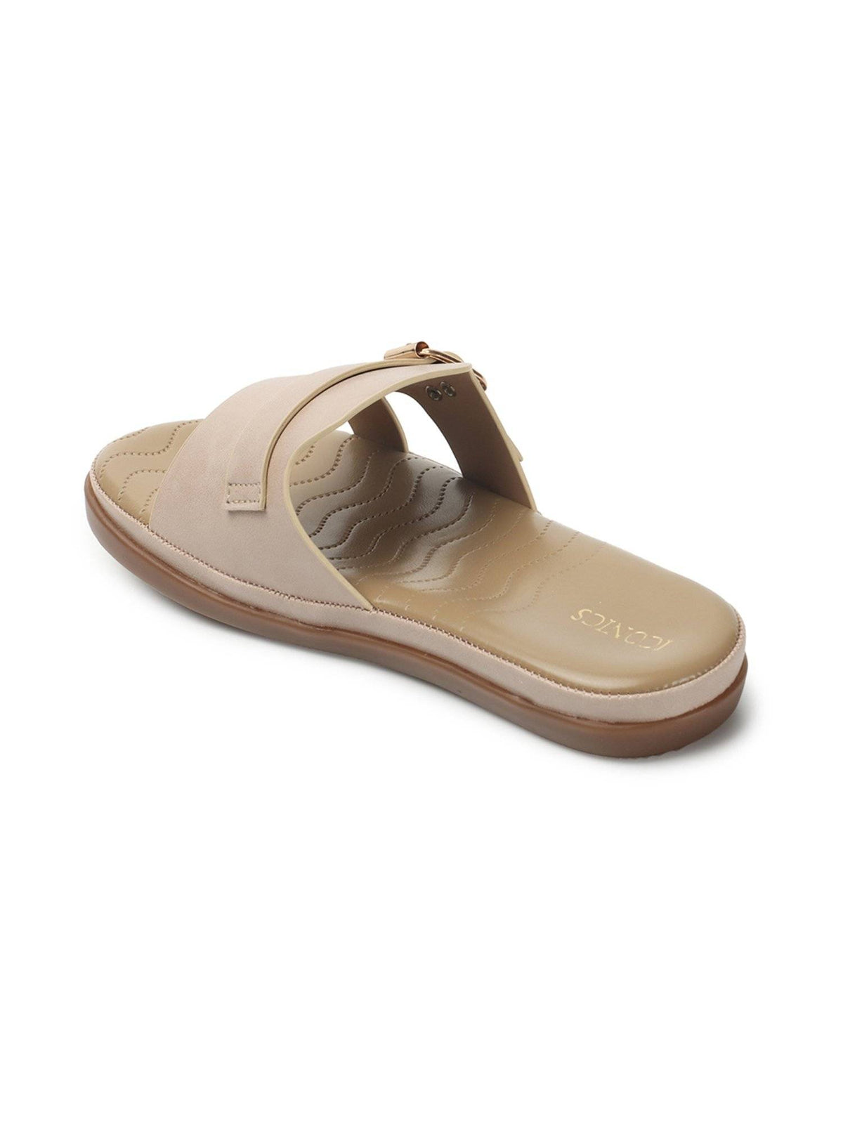 Women Beige Comfort Flat Sandals | SD89 - view 6