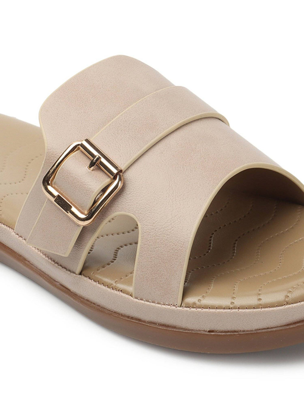 Women Beige Comfort Flat Sandals | SD89 - view 8