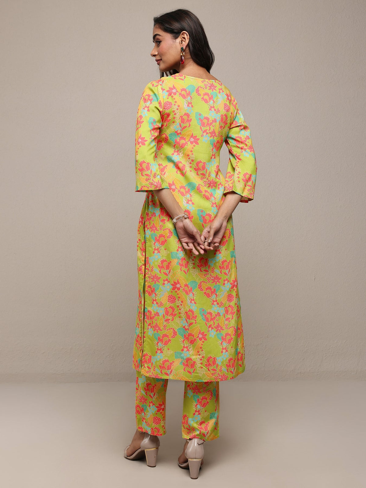 Libas Green Printed Rayon Co-Ord Sets CO87