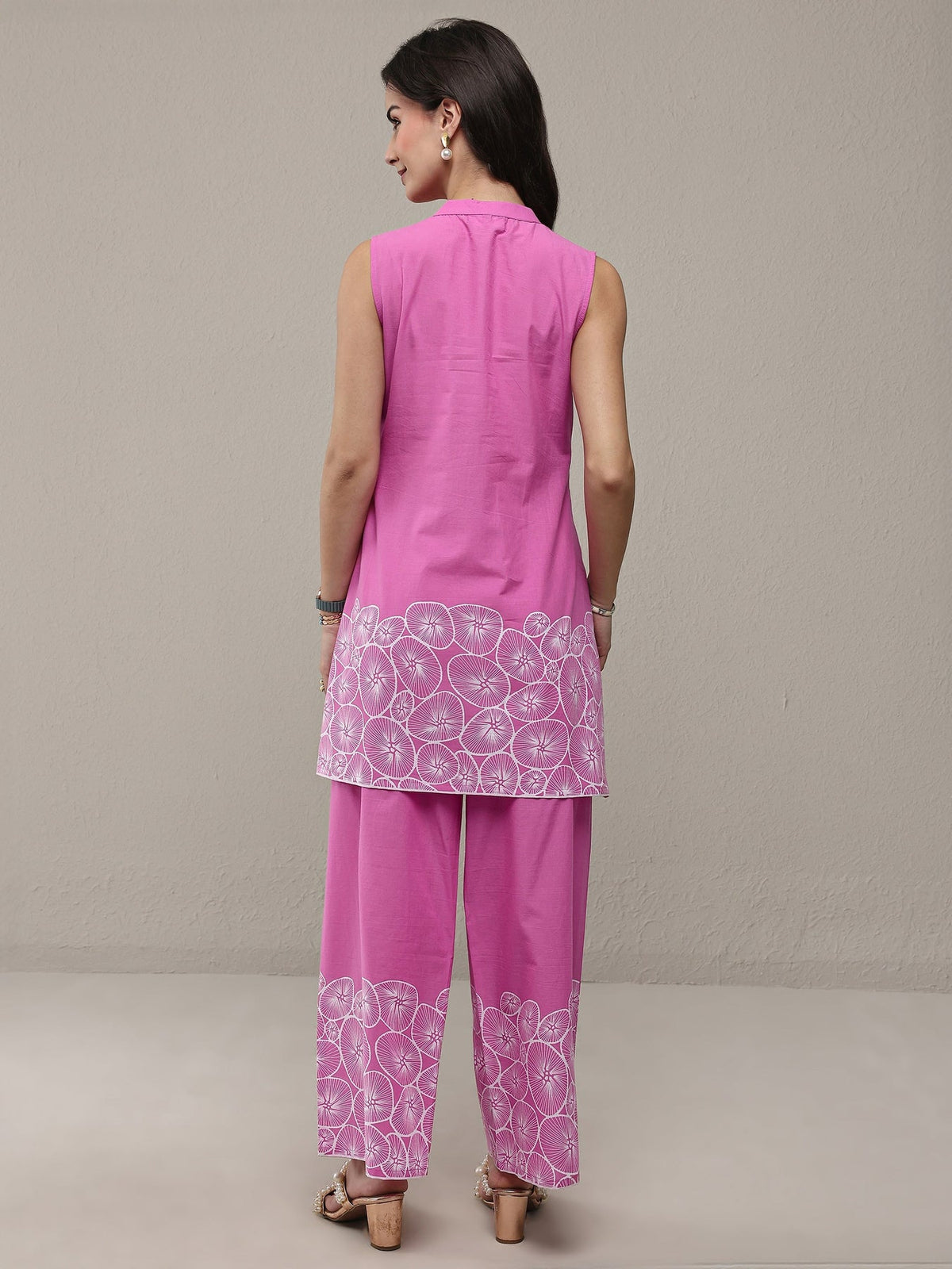 Libas Pink Floral Printed Cotton Co-Ord Set CO87