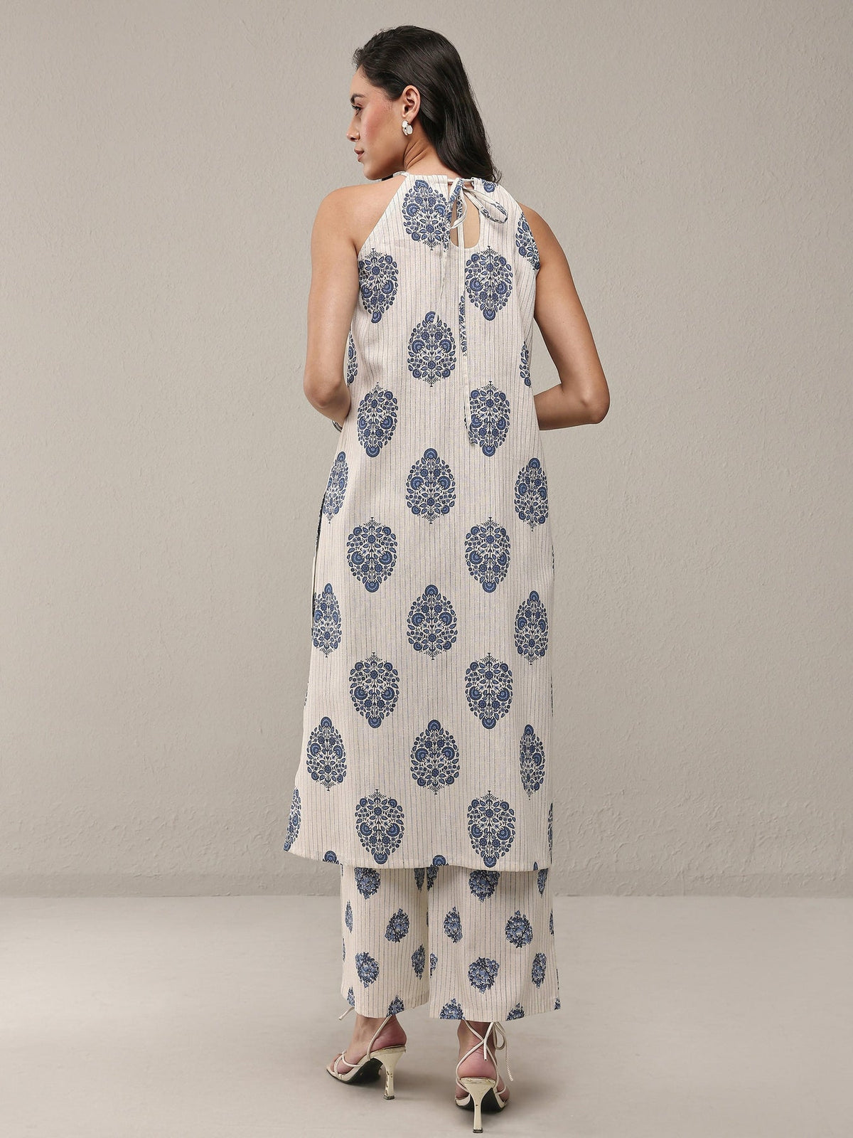 Libas Off White Floral Printed Cotton Co-Ord Set CO87
