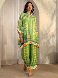 Libas Green Printed Silk Blend Co-Ord Sets CO87