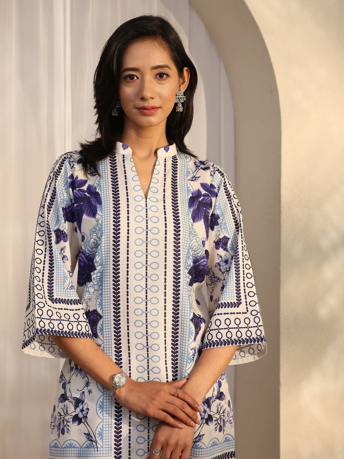 Libas Off White Printed Cotton Co-Ord Sets CO87