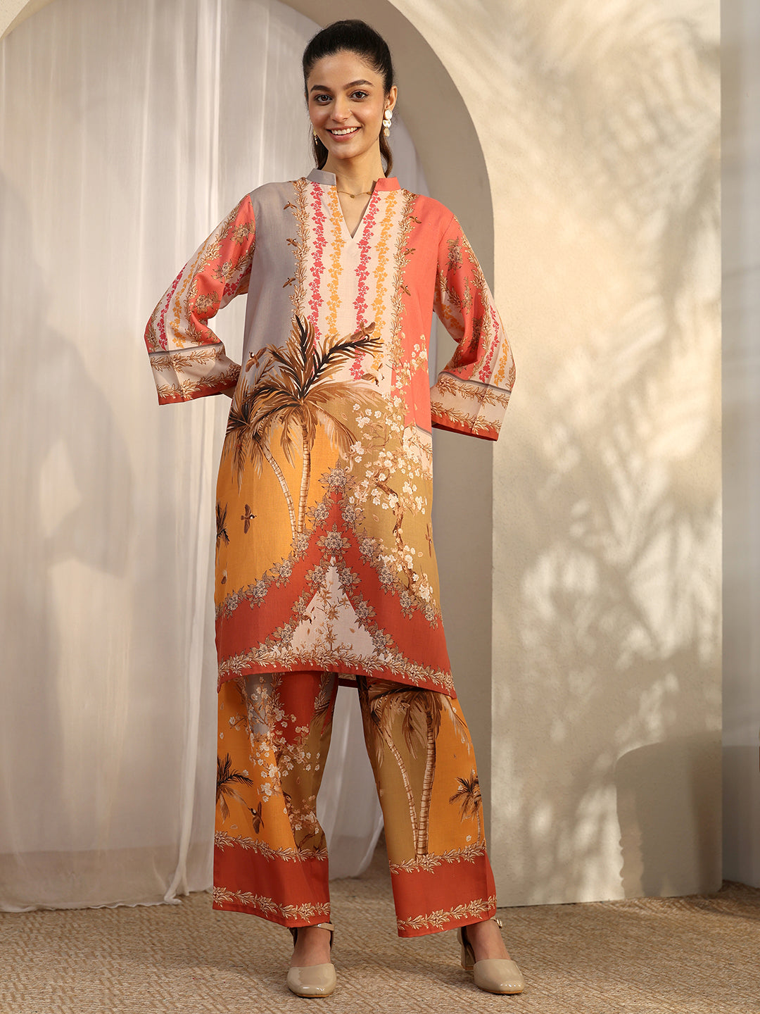 Libas Multi Printed Cotton Blend Co-Ord Sets CO87