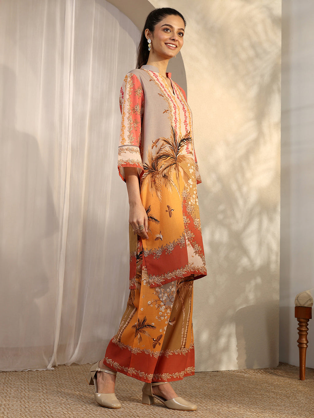 Libas Multi Printed Cotton Blend Co-Ord Sets CO87