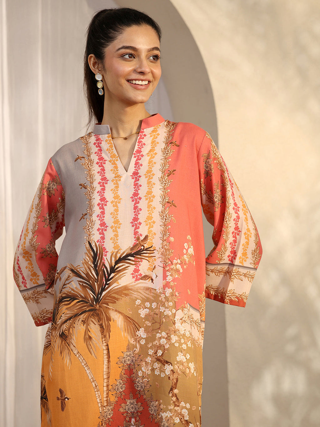 Libas Multi Printed Cotton Blend Co-Ord Sets CO87