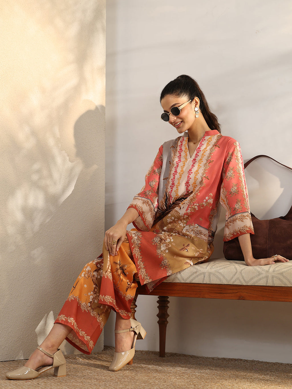 Libas Multi Printed Cotton Blend Co-Ord Sets CO87