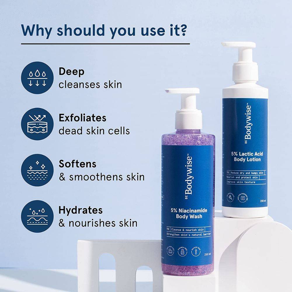 5% Niacinamide Body Wash + 5% Lactic Acid Body Lotion For Strawberry Legs | BWS9 - view 4