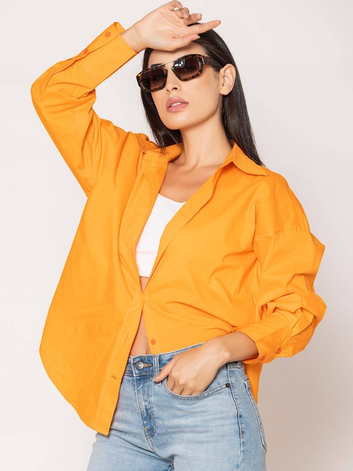 Pure Cotton Oversized Poplin Rust Shirt | S67 - view 37