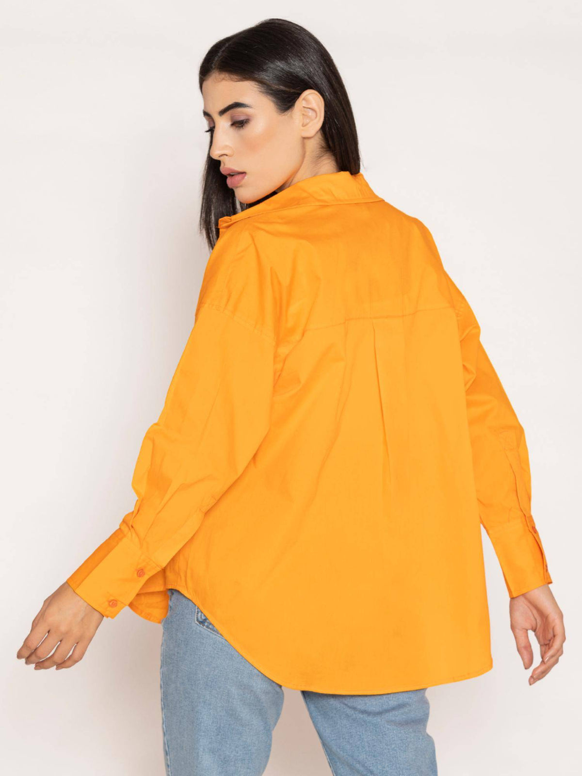 Pure Cotton Oversized Poplin Blue Shirt | S67 - view 31