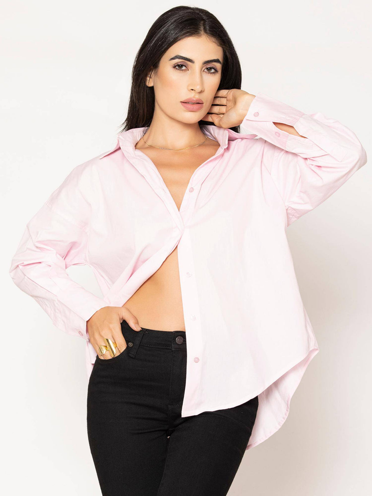 Pure Cotton Oversized Poplin Rust Shirt | S67 - view 54