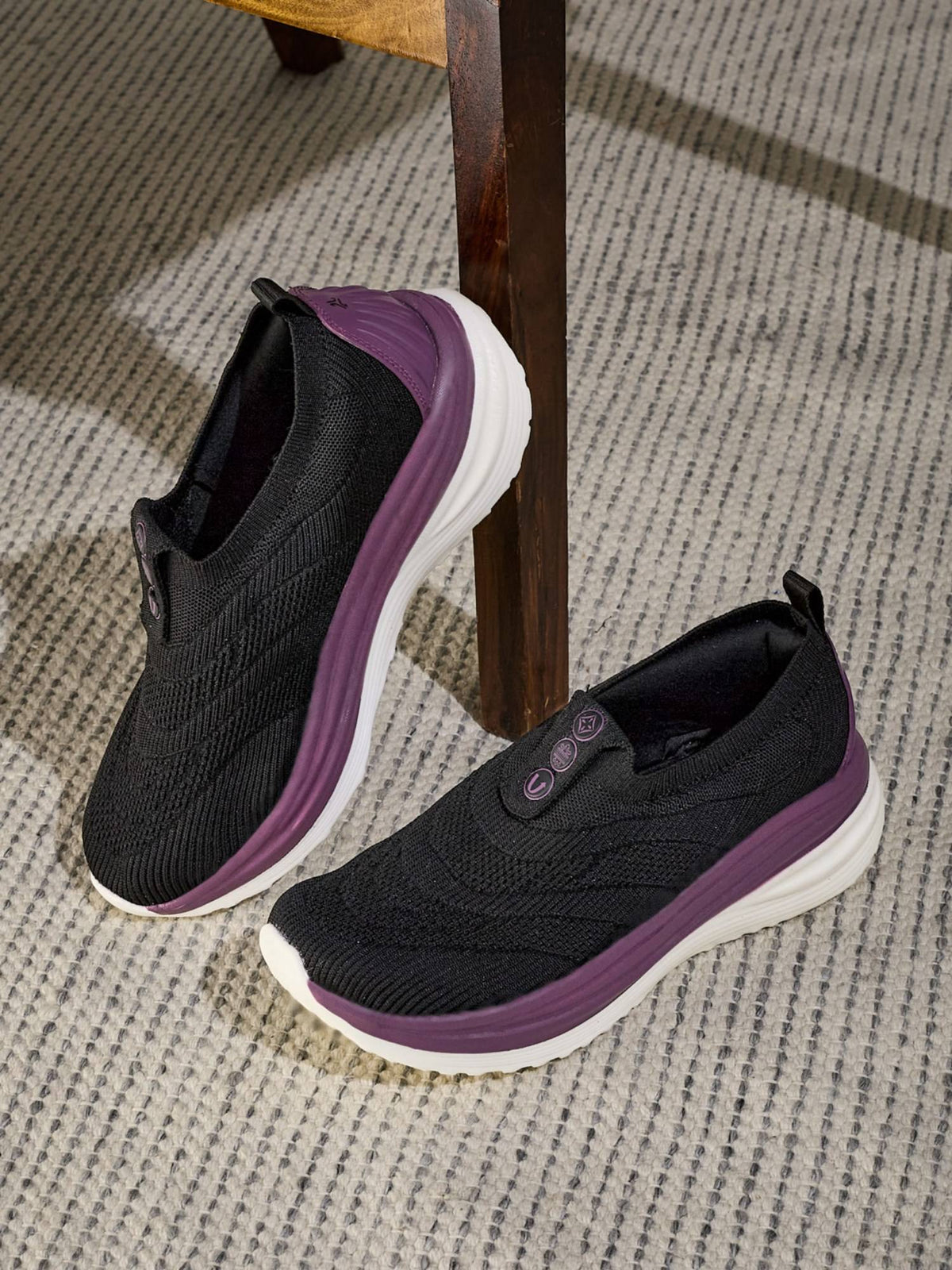 GLIMO Women Black Walking Shoes | SH9 - view 1