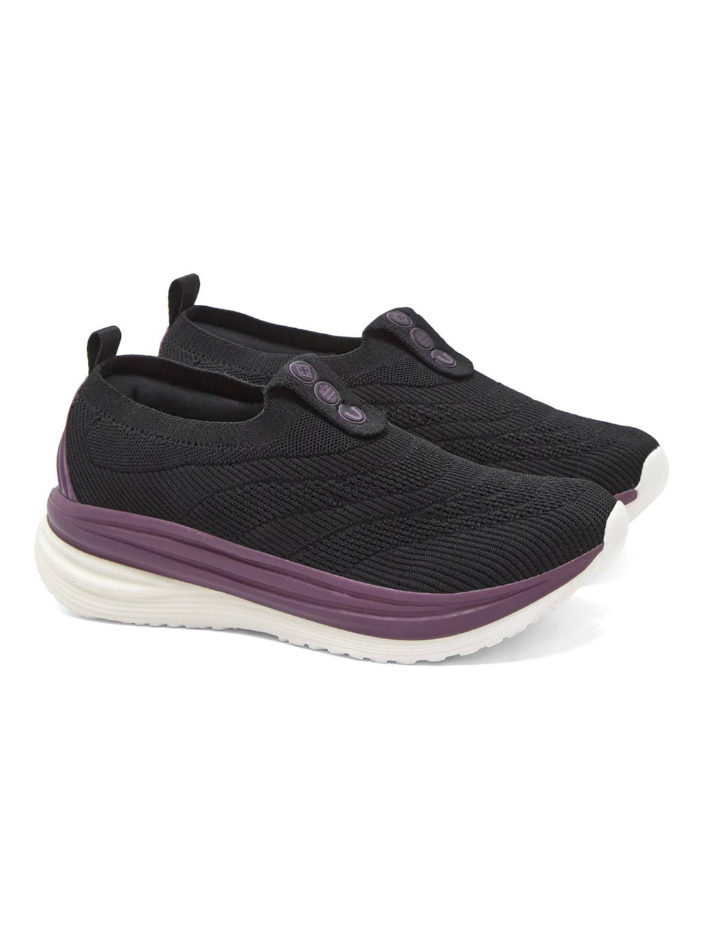 GLIMO Women Black Walking Shoes | SH9 - view 2
