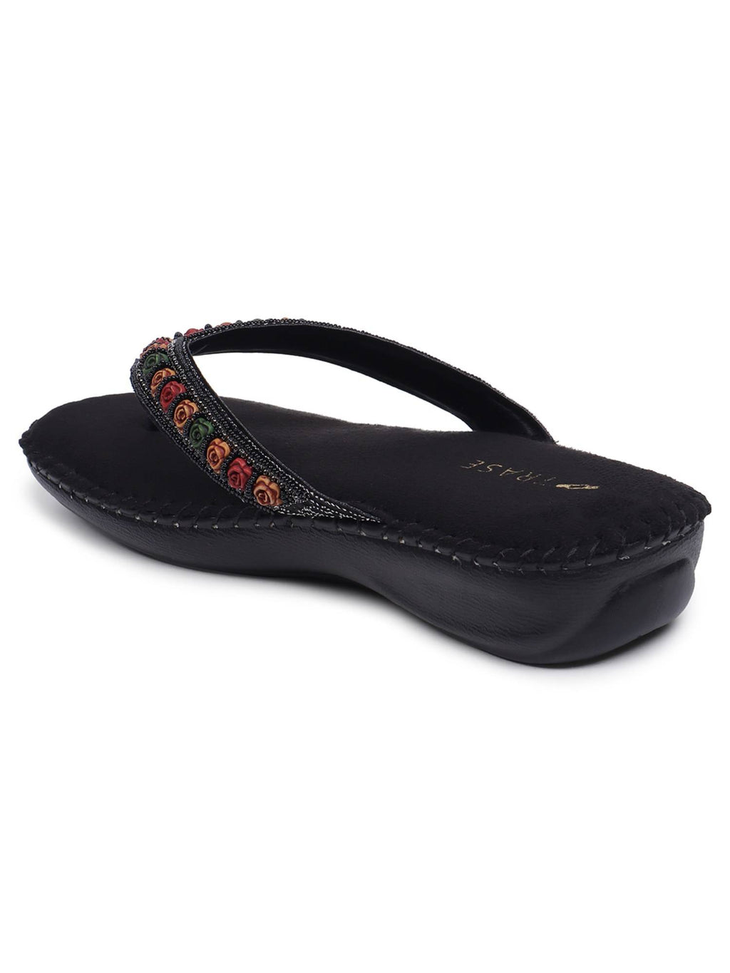 Women Black Soft Ortho Sandals | SD89 - view 5