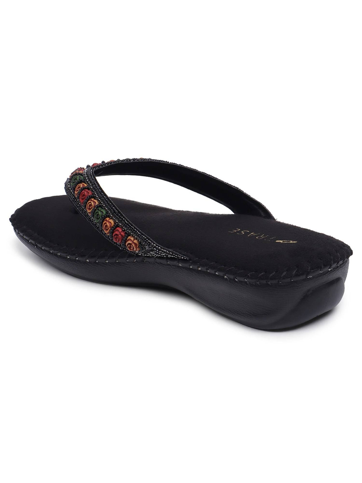Women Black Soft Ortho Sandals | SD89 - view 5