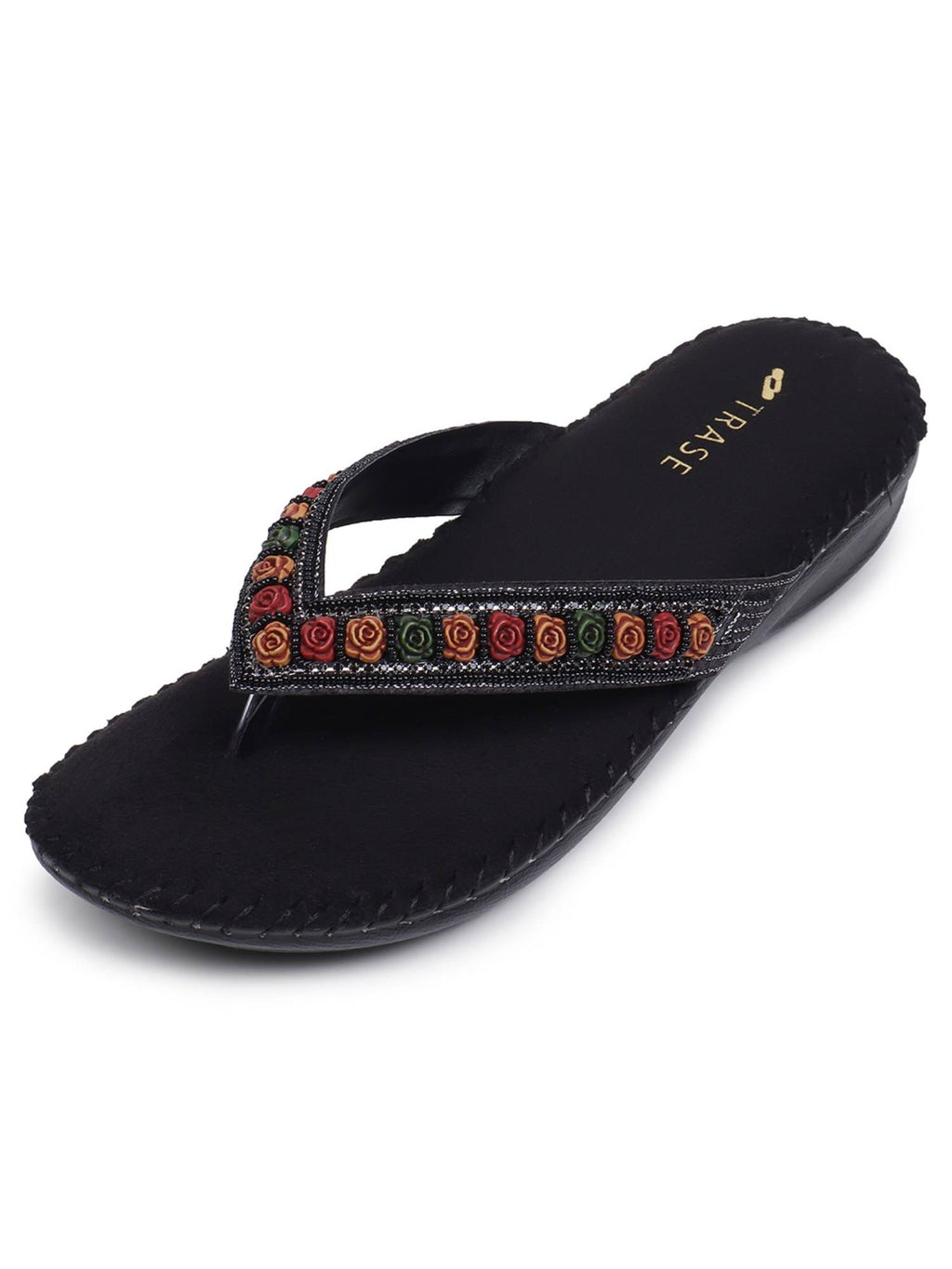 Women Black Soft Ortho Sandals | SD89 - view 7