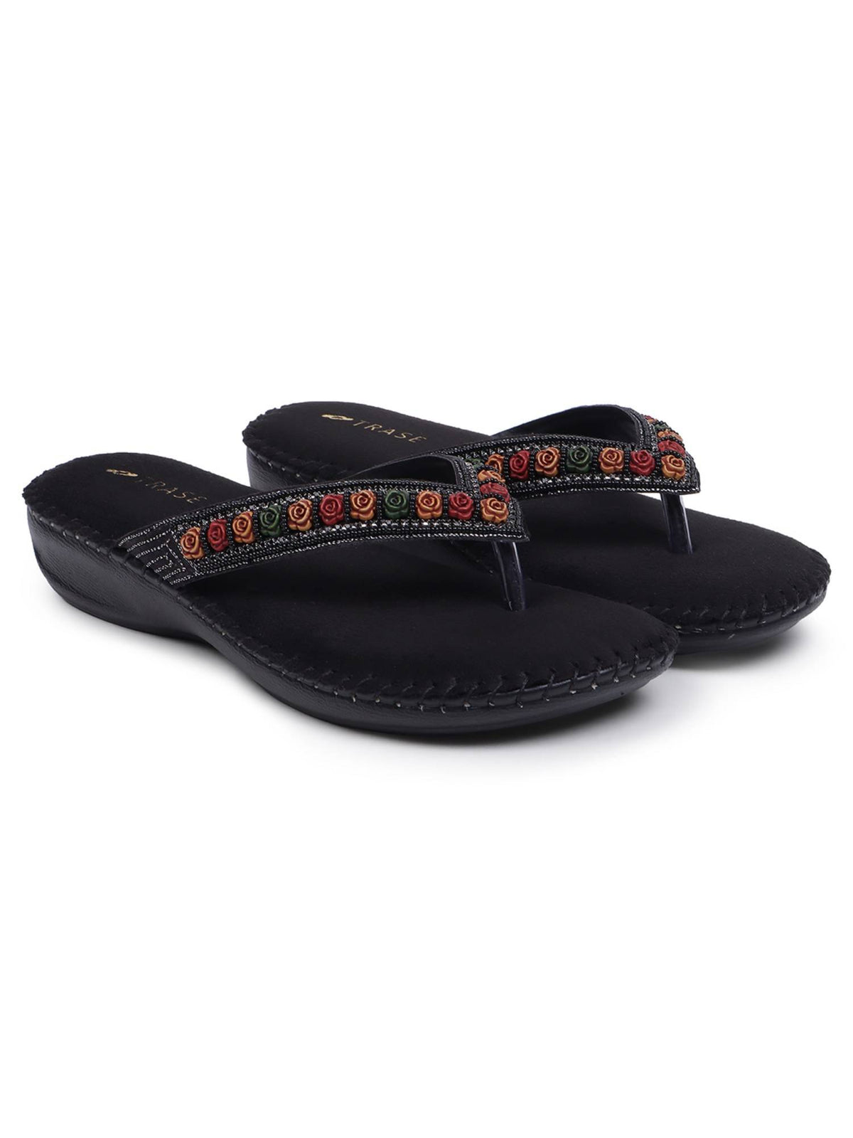 Women Black Soft Ortho Sandals | SD89 - view 8