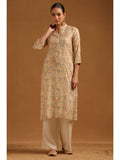 Womens Beige Muslin FLoral Kurta | KDG - view 1