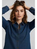 Dark Blue Oversized Denim Shirt | S67 - view 1