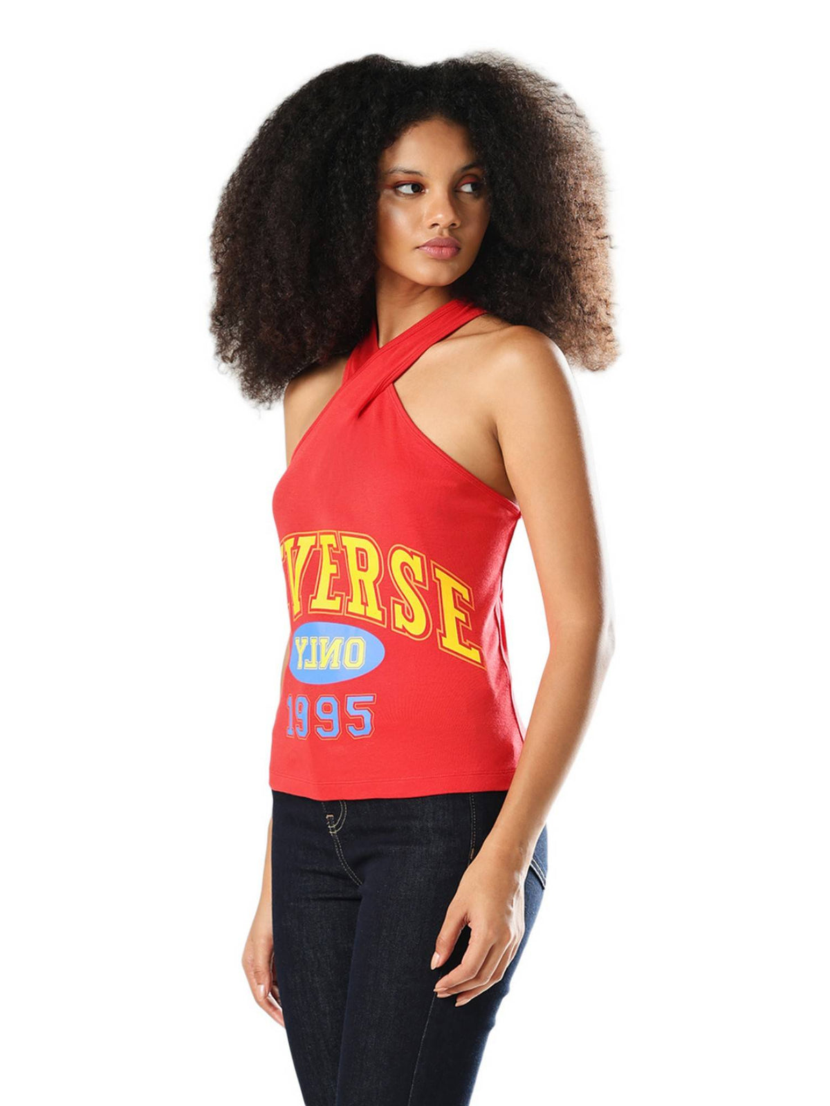 Women Typographic Slim Fit Red Top | HT67 - view 6