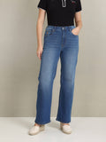 Wide Leg Stone Wash Jeans | WL90 - view 1