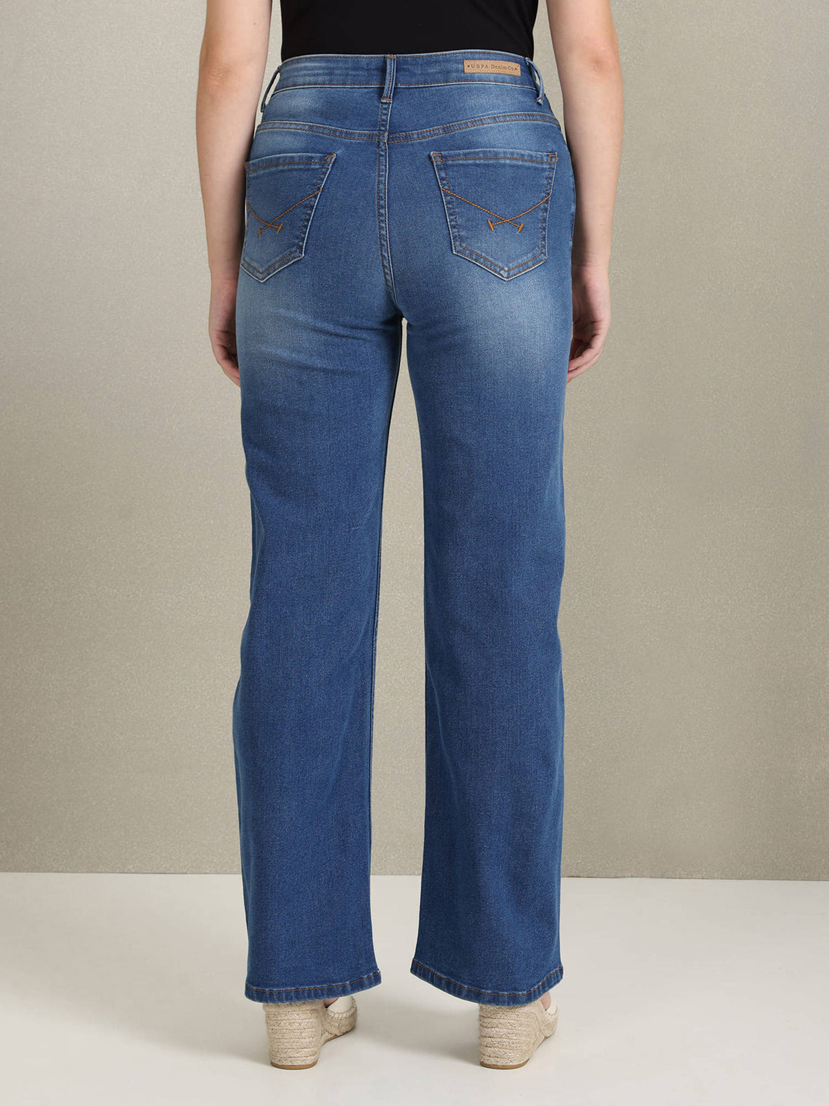 Wide Leg Stone Wash Jeans | WL90 - view 5